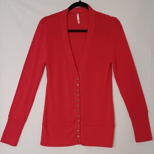 Classic Red 42 Pops Snap Button Cardigan Size‎ Large